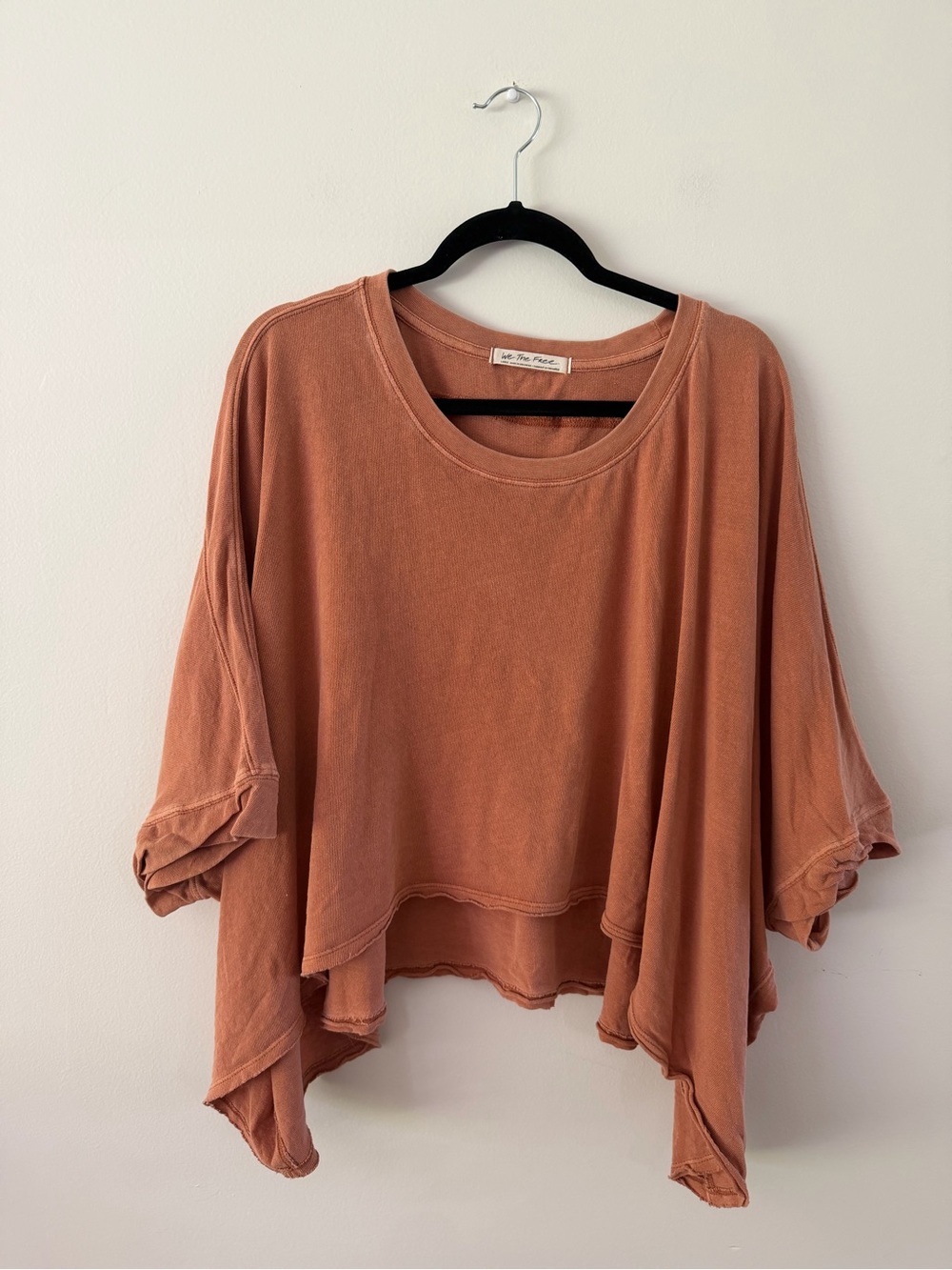 We The Free Orange Tunic Flowy Oversized Slouchy Boho CC Tee Womens Large